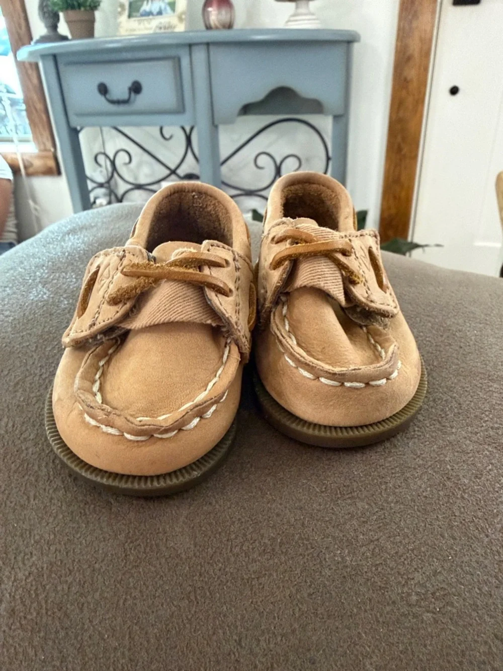Sperry Kids Tan Leather Moccasin Boat Shoes